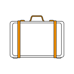 color silhouette image travel briefcase with handle vector illustration