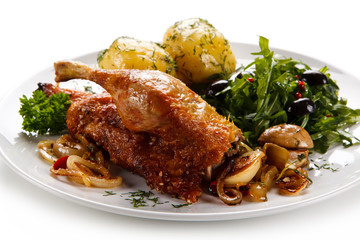 Roast duck with potatoes