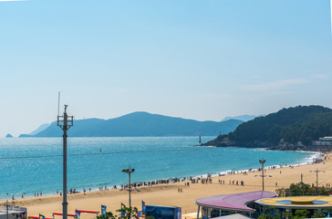 Haeundae beach sea is Busan's most popular in Korea