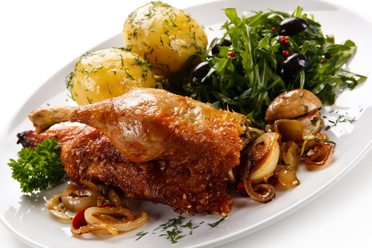 Roast duck with potatoes