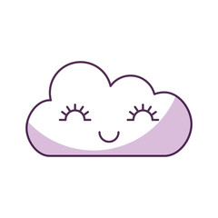 cute fantasy cloud kawaii character vector illustration design