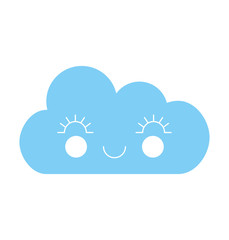 cute fantasy cloud kawaii character vector illustration design