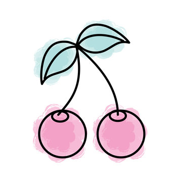 cherries fruits fresh icon vector illustration design