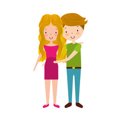 couple lovers avatars characters vector illustration design