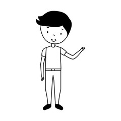 cute little boy character vector illustration design
