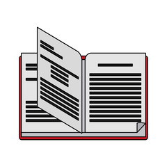 color image cartoon book opened with text information vector illustration