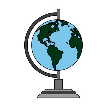color image cartoon earth globe vector illustration