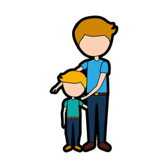 father with son avatars vector illustration design