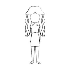 young woman avatar character vector illustration design