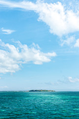 Obraz na płótnie Canvas green island in the blue ocean