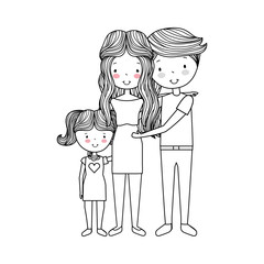 married couple with daughter vector illustration design