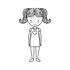 cute little girl student vector illustration design