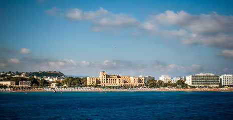 Obraz premium Rhodes, Greece - September 03, 2015: Coast of Rhodes Greece
