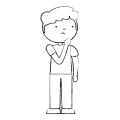cute little boy character vector illustration design
