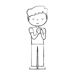 cute little boy character vector illustration design