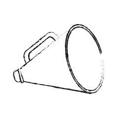 blurred silhouette image megaphone flat icon vector illustration
