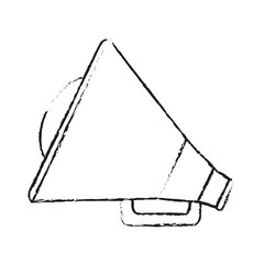 blurred silhouette image megaphone with handle vector illustration