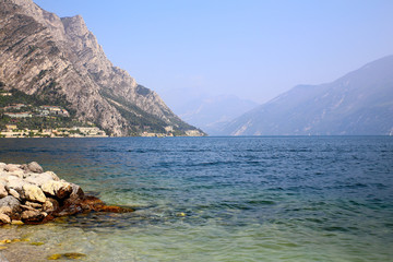 wind surf and sailing in garda lake, tremosine-riva del garda, Italy