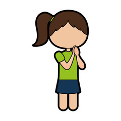 cute little girl student vector illustration design