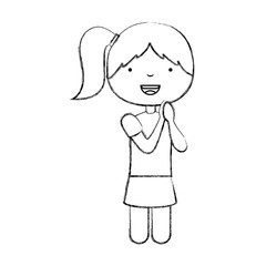 cute little girl student vector illustration design