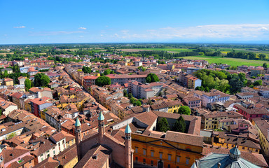 Cremona panorama taken from torrazza - obrazy, fototapety, plakaty
