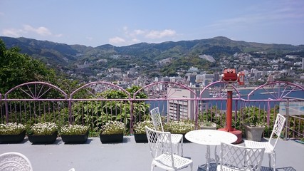 休みながら景色を楽しみながら