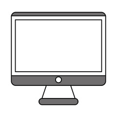 color silhouette image square lcd monitor screen vector illustration