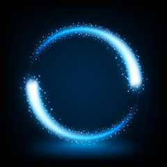 Rotating blue light shiny with sparkles, Suitable for product advertising, product design, and other. Vector Illustration