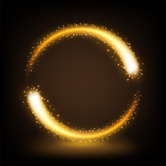 Rotating yellow light shiny with sparkles, Suitable for product advertising, product design, and other. Vector Illustration