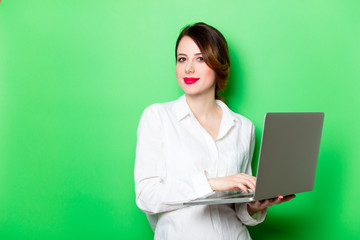 young woman with laptop