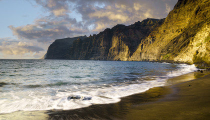 Sunset on the cliffs of Los Gigantes, Atlantic ocean, Tenerife