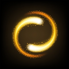 Rotating yellow light shiny with sparkles, Suitable for product advertising, product design, and other. Vector Illustration