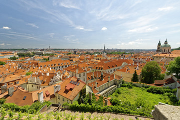 Another long shot of the buildings with red roof