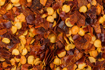 Pile of a crushed red pepper