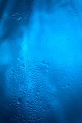 Drops of rain on glass