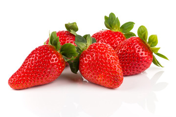 Red ripe strawberry fruits