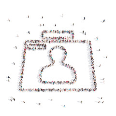 People walking in Questionnaire .3D illustration.