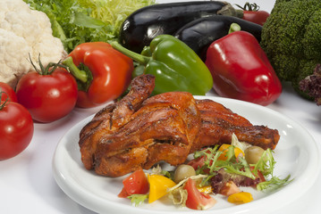 Half Chicken Tikka with lemon & Vegetable 
