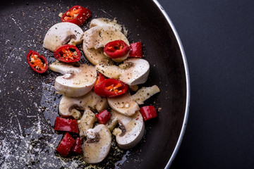 mushroom olive oil pepper seasoning