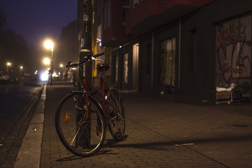 Fototapeta na wymiar Night Bicycle Landscape