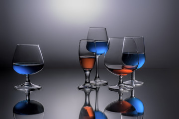 Wine Glasses Reflection