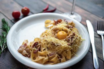Delicious food, which is useful rustic wooden background