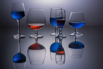 Various wine glasses