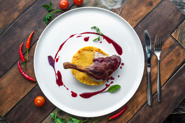 Delicious food, which is useful rustic wooden background