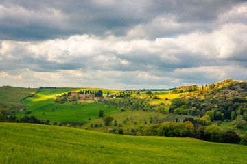 Fototapeta na wymiar Scenic view of the countryside near Volterra, Tuscany, Italy