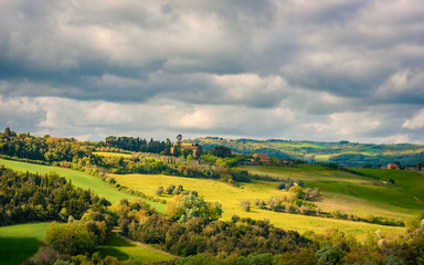 Fototapeta na wymiar Scenic view of the countryside near Volterra, Tuscany, Italy
