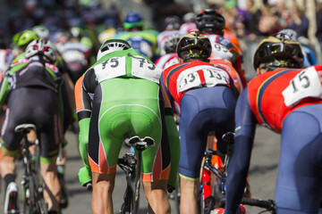 Group of cyclist during the street race