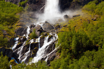 Falls in mountains of Norway