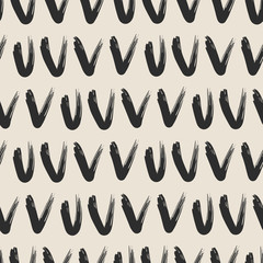 Seamless pattern with hand-drawn check marks. Vector illustration.