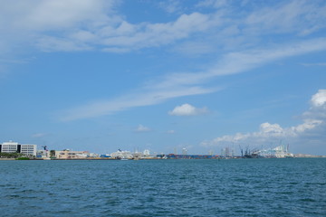 Fototapeta na wymiar Skyline of Miami from the waterside